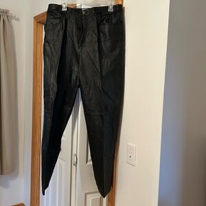 Bagatelle ladies black leather pants nwot size 16 waist 34 inseam 29 1/2 inch
